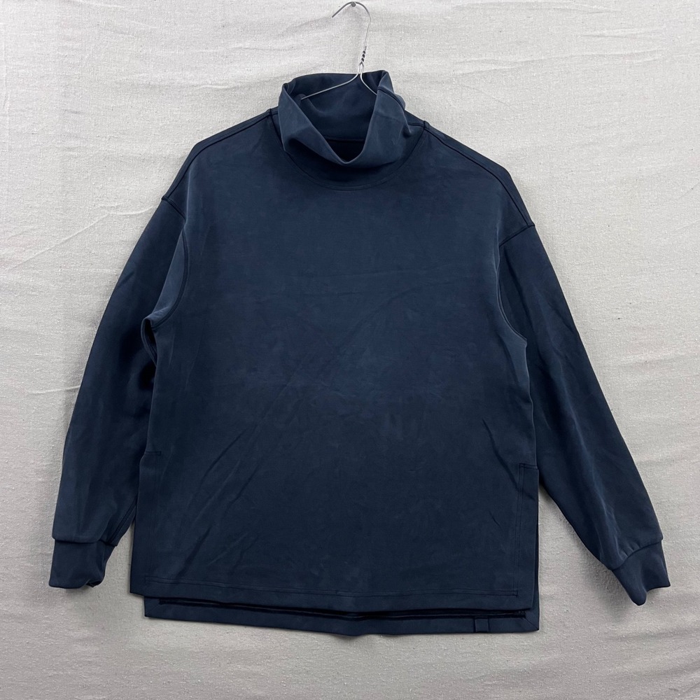 Lululemon Turtleneck Pullover Women Small Navy Blue Oversized Funnel Neck Soft